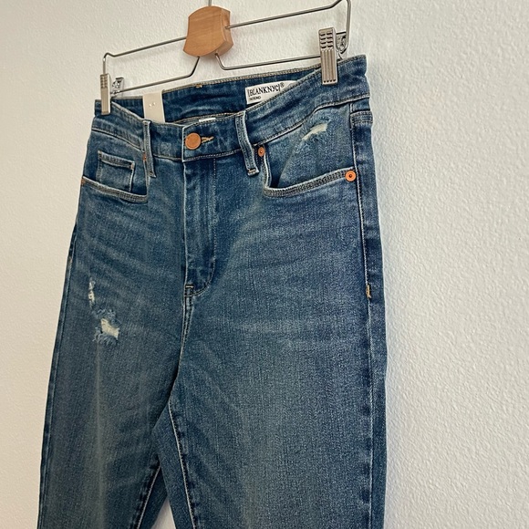 NWT Blank NYC Blue Mid-Rise Skinny Organic Cotton Raw Hem Denim Jeans Size 30 - Picture 6 of 15